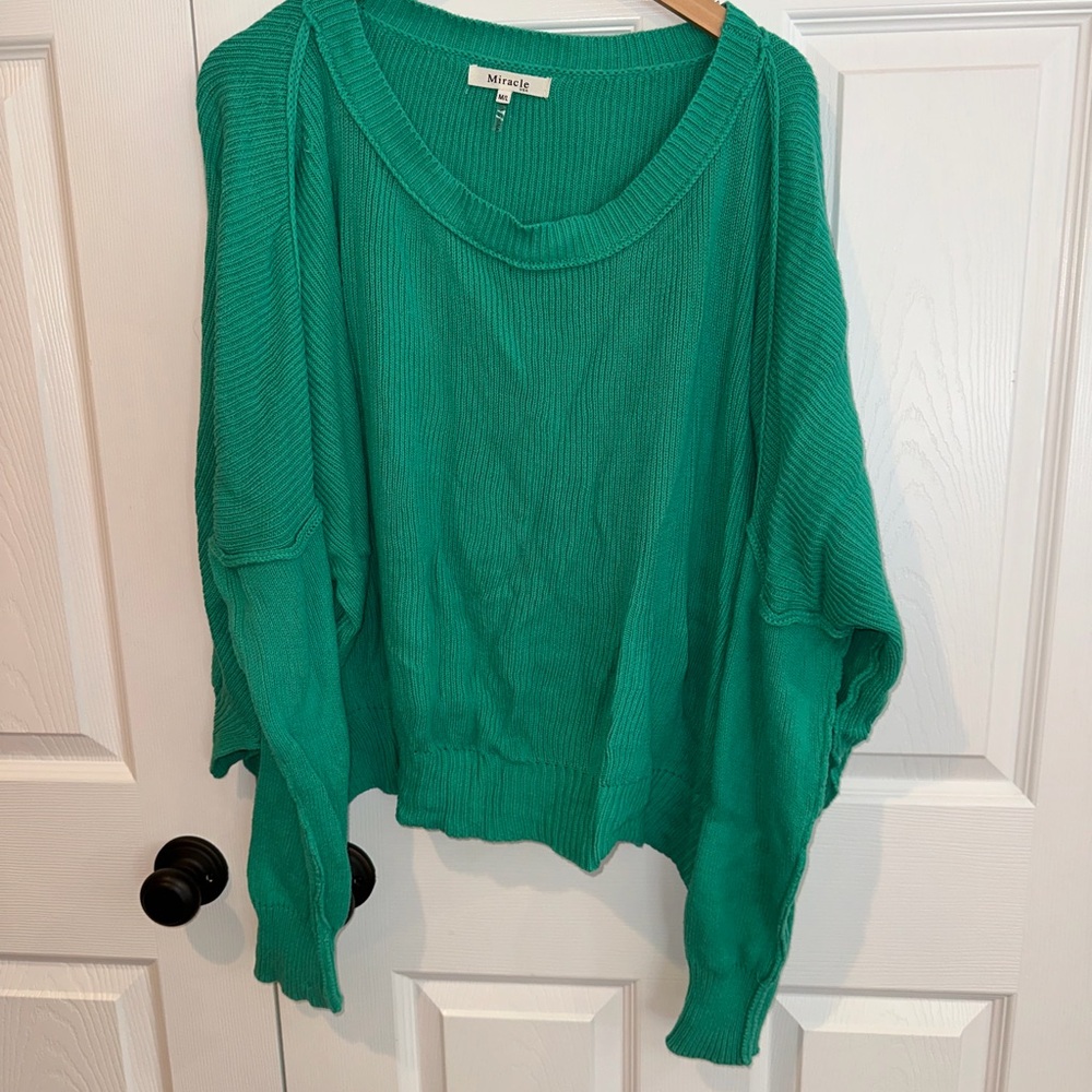 Miracle Teal Crew Neck Sweater